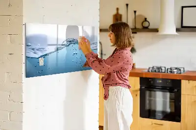 Magnetic marker board with water detail