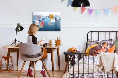 Magnetic marker board with water detail