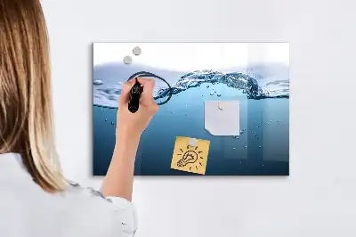 Magnetic marker board with water detail