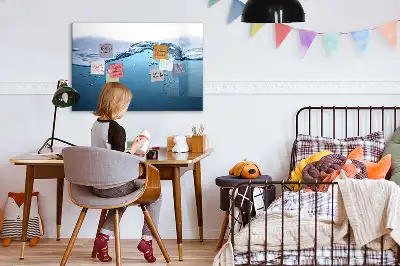 Magnetic marker board with water detail