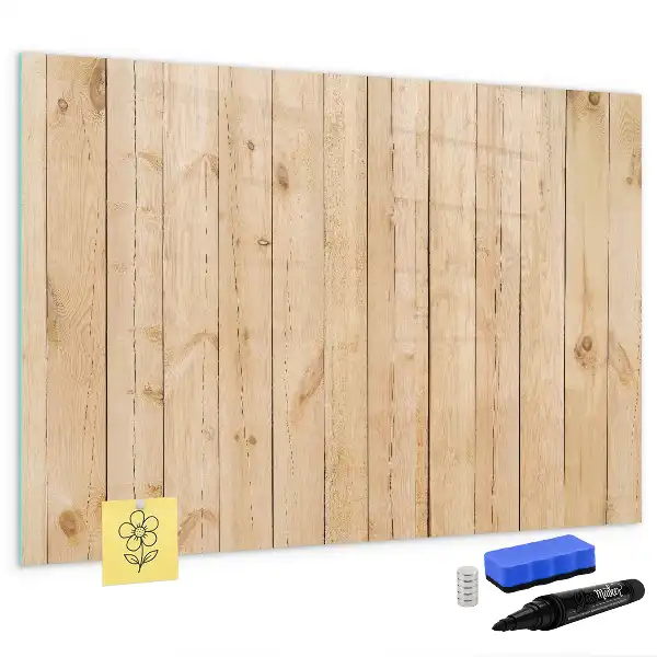 Magnetic glass dry erase board with wooden frame