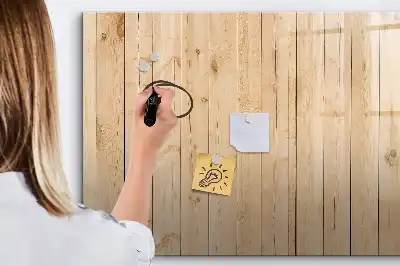 Magnetic glass dry erase board with wooden frame