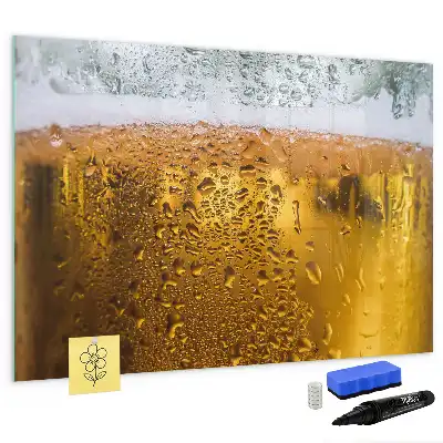 Magnetic glass dry erase board beer mug design