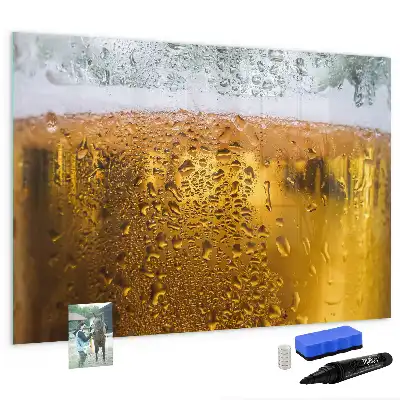 Magnetic glass dry erase board beer mug design
