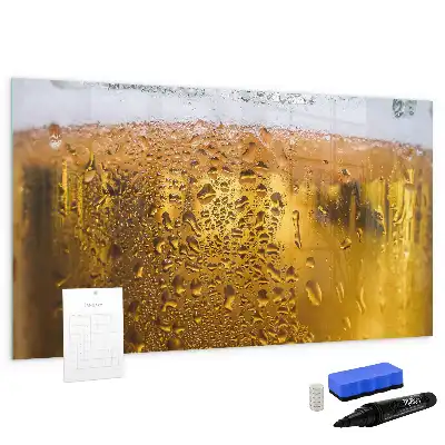 Magnetic glass dry erase board beer mug design