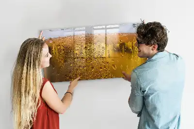 Magnetic glass dry erase board beer mug design