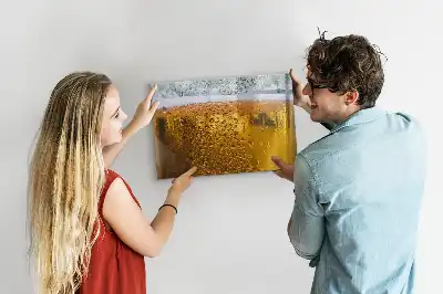 Magnetic glass dry erase board beer mug design