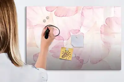 Magnetic marker board watercolor petals design
