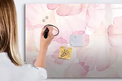 Magnetic marker board watercolor petals design