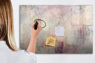 Magnetic glass dry erase board with a painted abstraction design