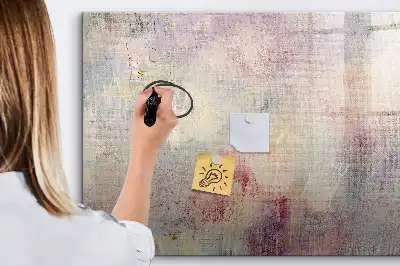Magnetic glass dry erase board with a painted abstraction design