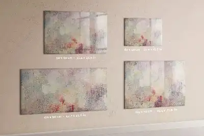 Magnetic glass dry erase board with a painted abstraction design