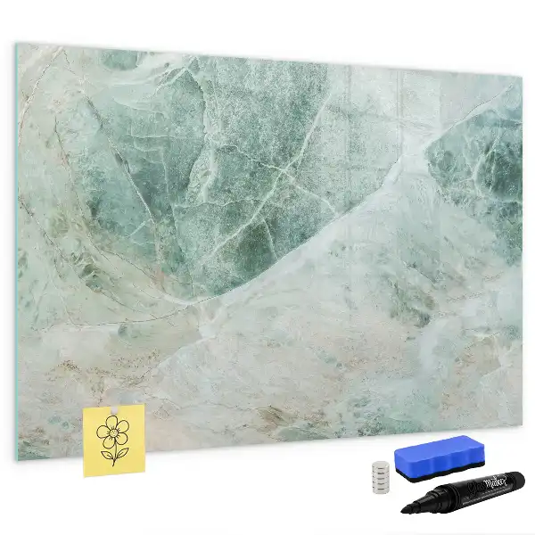 Magnetic marker board with a marble surface