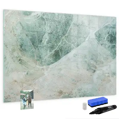 Magnetic marker board with a marble surface