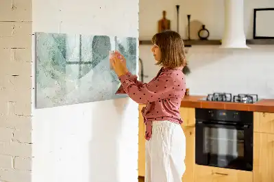 Magnetic marker board with a marble surface