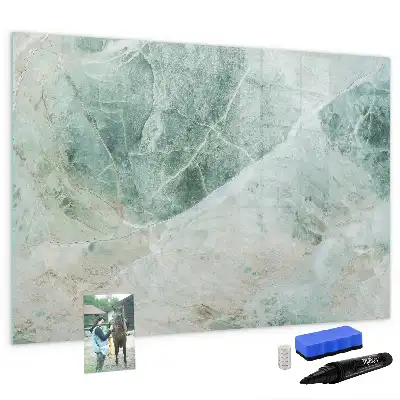Magnetic marker board with a marble surface