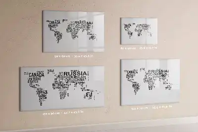 Magnetic marker board with continents from letters