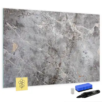 Magnetic glass dry erase board marble pattern