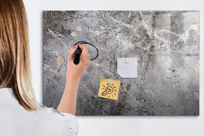 Magnetic glass dry erase board marble pattern