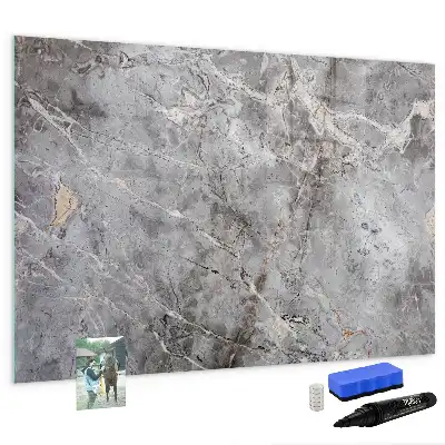 Magnetic glass dry erase board marble pattern