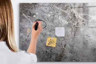 Magnetic glass dry erase board marble pattern