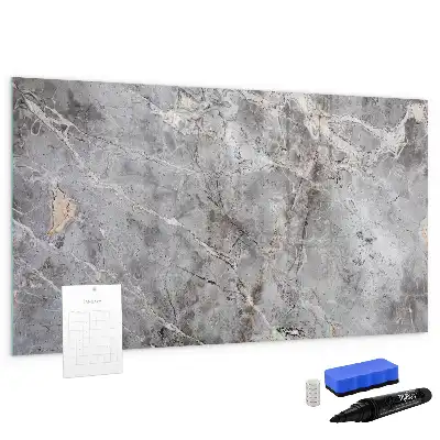 Magnetic glass dry erase board marble pattern