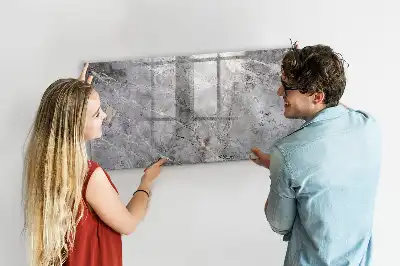 Magnetic glass dry erase board marble pattern