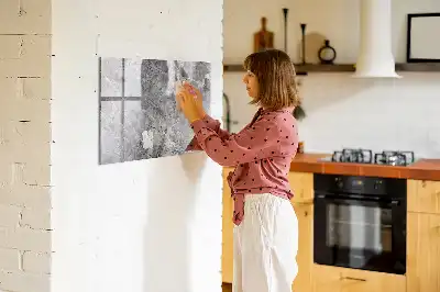 Magnetic glass dry erase board marble pattern