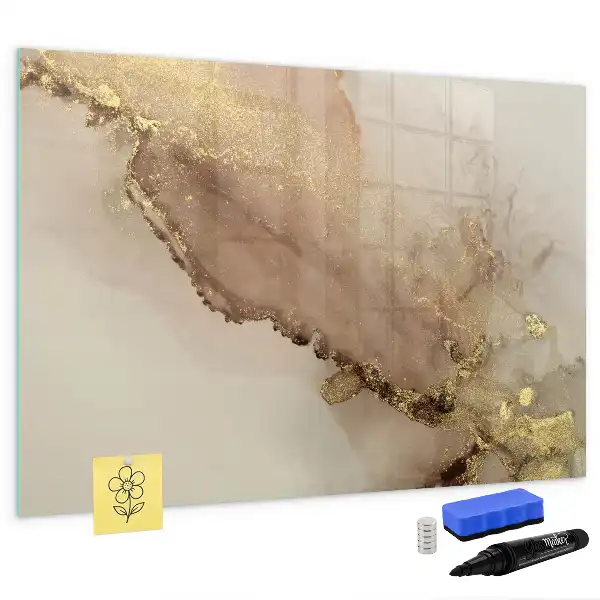 Magnetic marker board gold marble