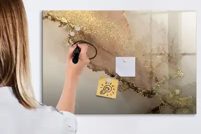 Magnetic marker board gold marble