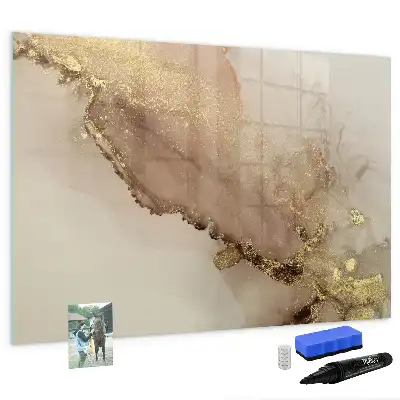 Magnetic marker board gold marble