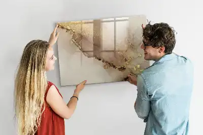 Magnetic marker board gold marble