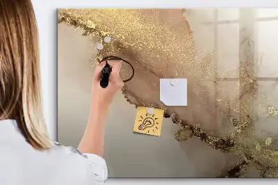 Magnetic marker board gold marble