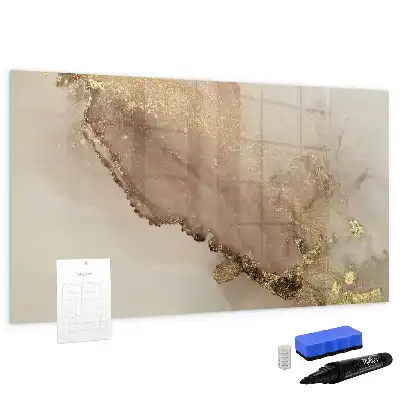 Magnetic marker board gold marble