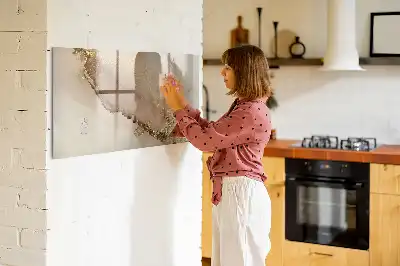 Magnetic marker board gold marble