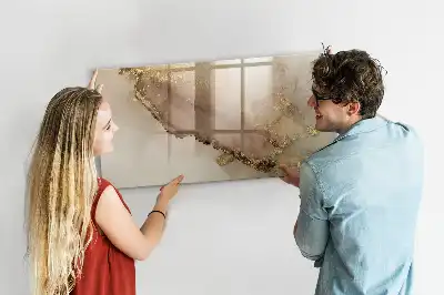 Magnetic marker board gold marble