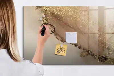 Magnetic marker board gold marble