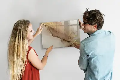 Magnetic marker board gold marble
