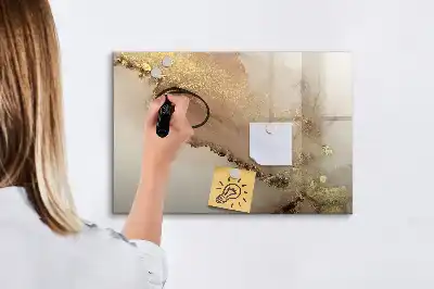 Magnetic marker board gold marble