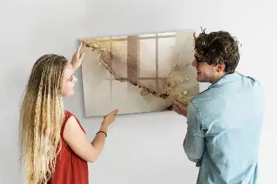 Magnetic marker board gold marble