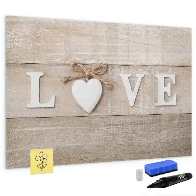 Magnetic marker board with love text design