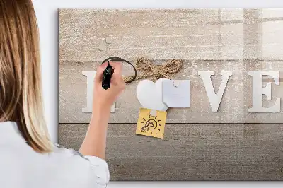 Magnetic marker board with love text design