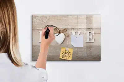 Magnetic marker board with love text design