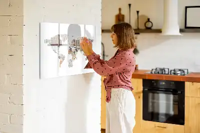 Magnetic marker board with a colorful letter map design