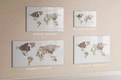 Magnetic marker board with a colorful letter map design