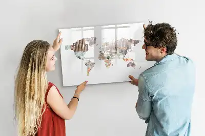 Magnetic marker board with a colorful letter map design