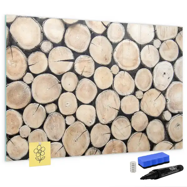 Magnetic marker board sawn tree trunk design