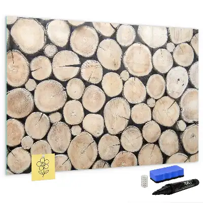 Magnetic marker board sawn tree trunk design