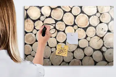 Magnetic marker board sawn tree trunk design