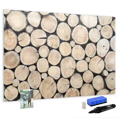 Magnetic marker board sawn tree trunk design